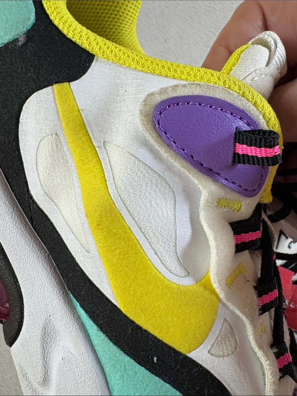 Nike Kids Sneakers in White, Purple, Yellow and Black
